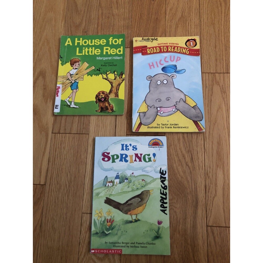 Lot of 3 Early Readers Books House for Little Red-Hiccup-It's Spring Paperbacks